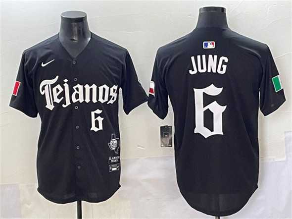 Mens Texas Rangers #6 Josh Jung Black Mexico 2025 Vapor Premier Limited Stitched Jersey